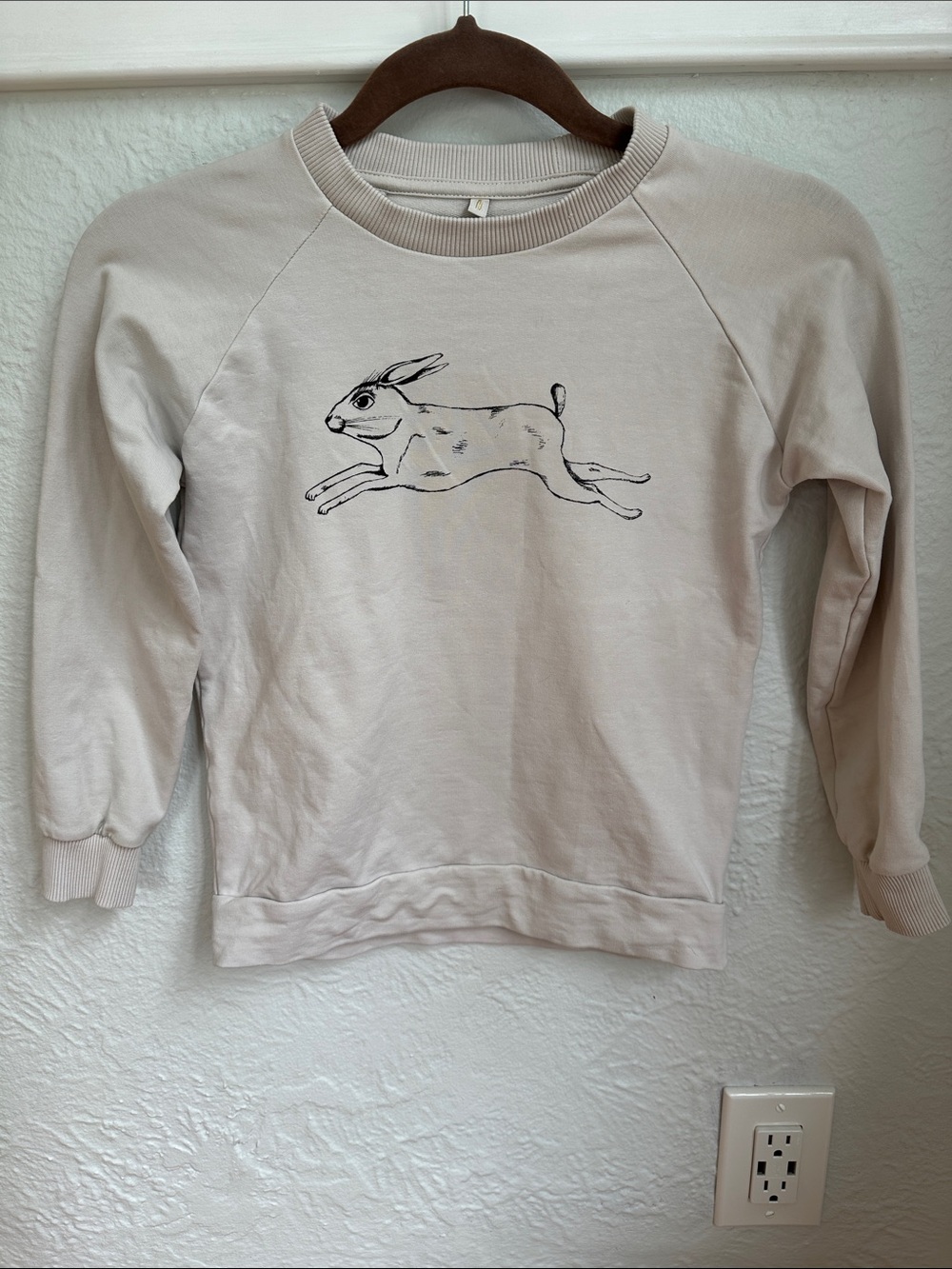 Kids Cream Long-Sleeve Sweatshirt with Rabbit Graphic - 8-9y